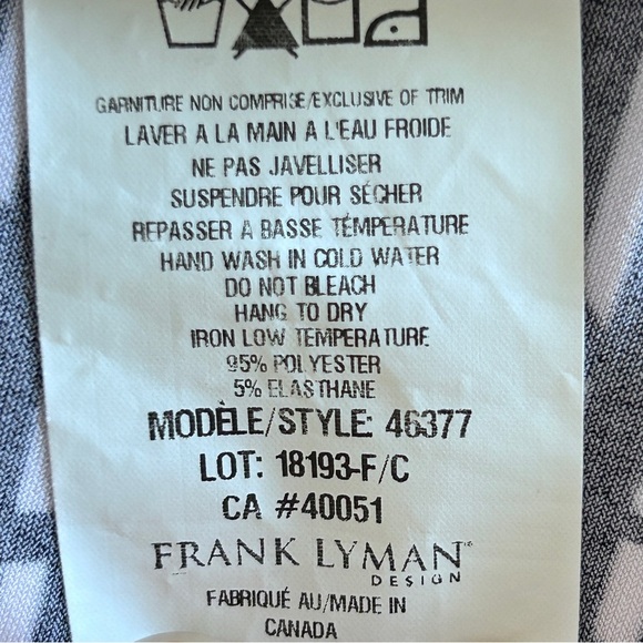 Frank Lyman Dress Women's Size 8 Designer Black & White Lace Detail Party Date - Picture 6 of 6